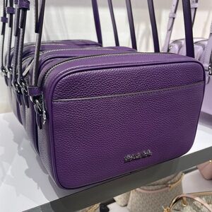 MICHAEL KORS Jet Set Pebbled Leather Camera Crossbody Bag
Dark Purple
NWT